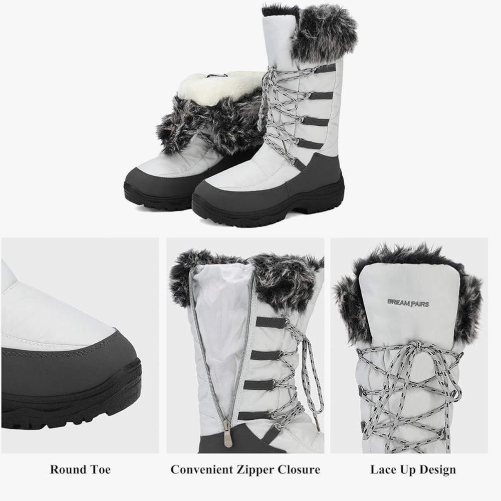 NWT Dream Pairs Maine Winter boots grey / taupe excellent Size 9 - Picture 5 of 12